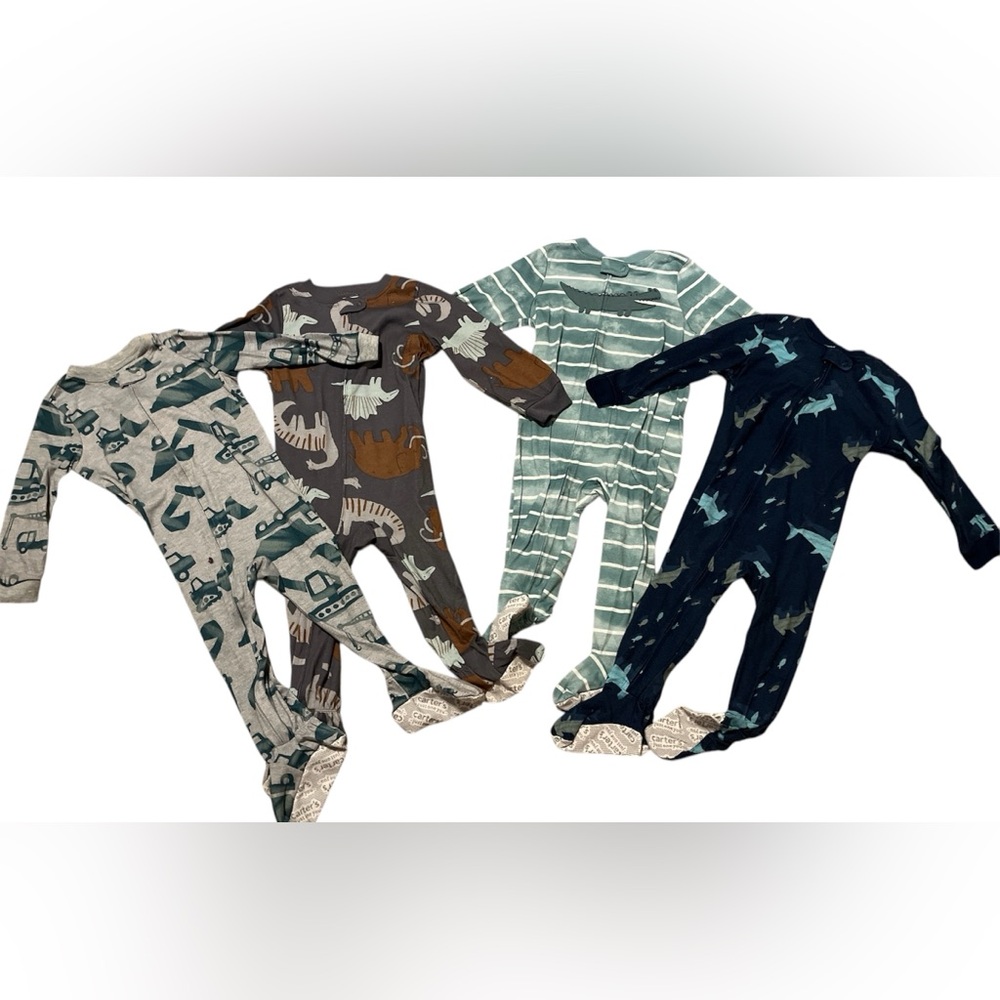 2T Boys ZipUp Footie Pajamas